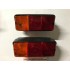 COPPIA FANALI POSTERIORI ROSSO-ARANCIO COMPLETI , A 3 LUCI ( POSIZIONE - DIREZIONE -STOP) CON CATADRIOTTO APPROVATO , ATTACCO A 2 BULLONI , UNO CON E L'ALTRO SENZA FINESTRELLA LUCE TARGA.    MOTOCARRI E MOTOFURGONI IN GENERE.