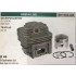 CILINDRO COMPLETO DI PISTONE E SEGMENTI BRUMAR  GREEN LINE DECESPUGLIATORI GL52S/W  BGE 520 TRIVELLE AG 52    Ø 44 D.Spinotto 10 Pist Cpl BM 000016