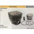 CILINDRO COMPLETO DI PISTONE E SEGMENTI BRUMAR  HUSQVARNA MOTOSEGHE 385 390    Ø 54 D.Spinotto 13