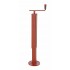 Piede d'appoggio con manovella superiore. Tubo esterno: 60x60 mm, altezza totale 610 mm. Corsa vite 255 mm. Portata statica massima 600 Kg.